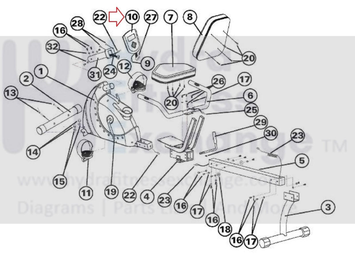Schwinn Fitness Active 20 Recumbent Bike Display Console Assembly 000 ...