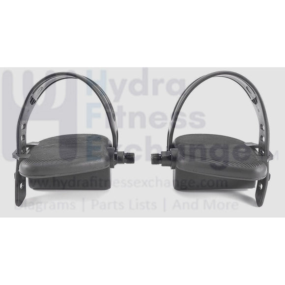 Schwinn Residential Recumbent Bike Pedal Set Pair with Straps 9/16