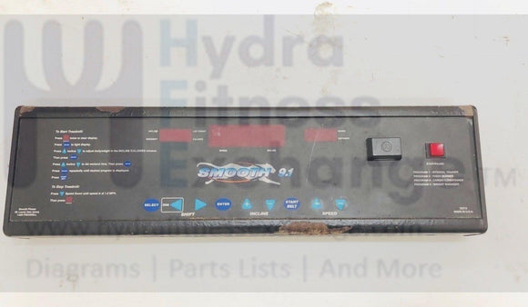 Smooth Fitness 9.1 Treadmill Display Console 22213-hydrafitnessparts