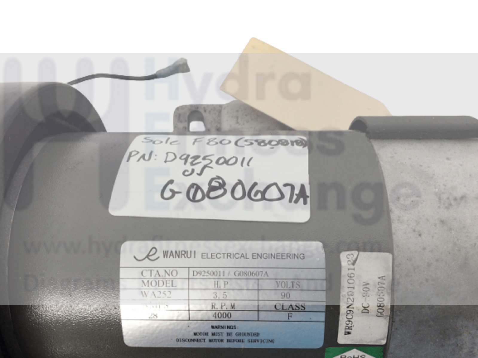 Sole F80 (580818) Treadmill DC Drive Motor with Flywheel D9250011