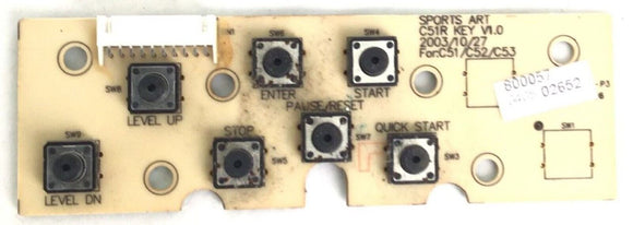 SportsArt C52R C530R C530U C53R Recumbent Bike PCB Console Key Pad C51R-100-hydrafitnessparts