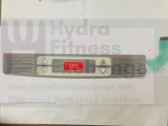 SportsArt - T611 Commercial Treadmill Display Console Control Pad Overlay-hydrafitnessparts