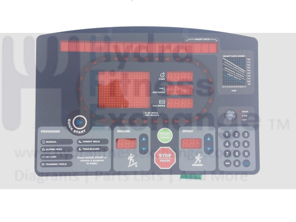 Star Trac 7600 7500 Pro Treadmill Display Console Overlay + pca Board 715-3604-hydrafitnessparts