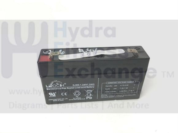 Star Trac Upright Stepper Lead Acid Battery DJW6-1.2(6V1.2AH) 800-3102-hydrafitnessparts