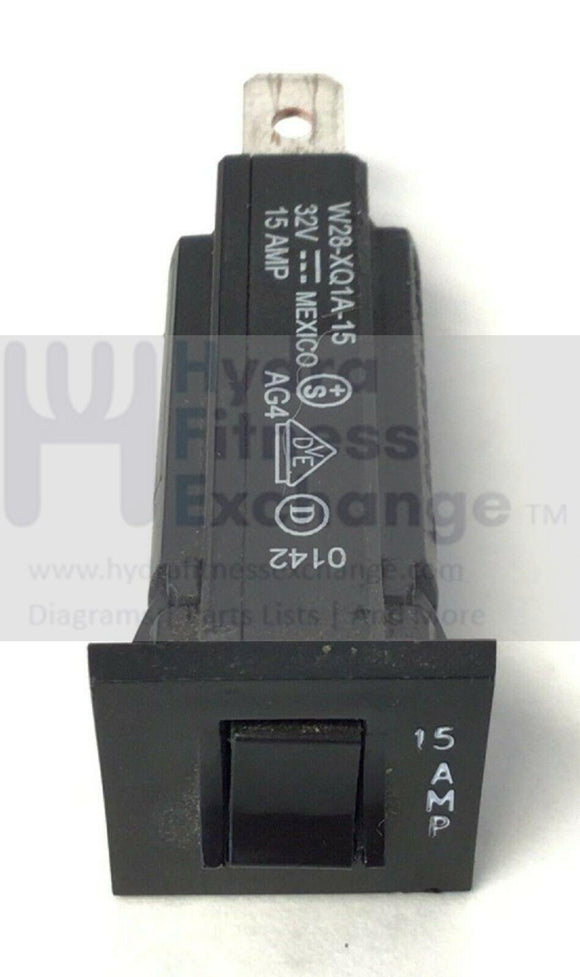 Trimline Schwinn Nautilus Treadmill Power Entry Circuit Breaker 15A W28-XQ1A-15-hydrafitnessparts