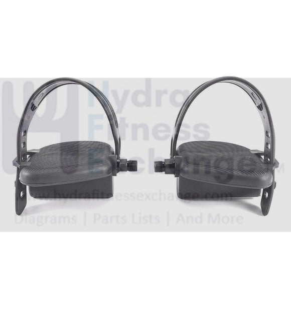 True Fitness 750R TR750 Recumbent Bike Pedal Pair Set with Straps 1/2” Spindle-hydrafitnessparts