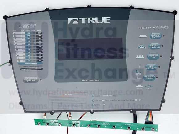 True Fitness Treadmill Display Console Control Panel PS900 Overlay + B ...