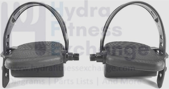 Universal Recumbent Bike Pedal Pair Left & Right Pedal with Strap 005636-PLRPWS-hydrafitnessparts
