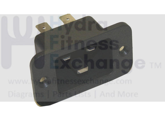 Used Life Fitness Commercial Treadmill Power Cord Entry Input Socket 0017-00003-0949-hydrafitnessparts