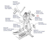 Used Life Fitness X5 X7 X8 Elliptical Right Front User Arm Cover MFR-8232201 REX2LF8-hydrafitnessparts