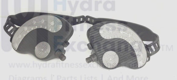 Used LifeCore 900rb Recumbent Bike Pedal Set w/ Straps-hydrafitnessparts