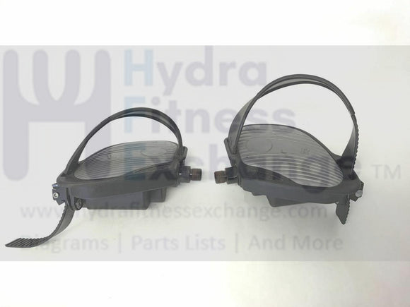 Used Nautilus R916 U916 Upright Bike Universal Left and Right Pedal w/ Strap 24006154-hydrafitnessparts