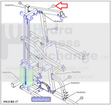 Used Parabody 400 Home Gym White Top Boom Handle 6678603-hydrafitnessparts