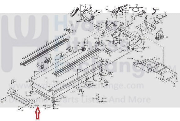 Used Proform Healthrider Weslo Image Treadmill OEM Rear Plastic Endcap 157004-hydrafitnessparts