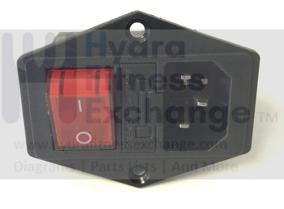 Used Superfit 2in1 Folding Treadmill Power Entry Switch On Off Module w Fuse Socket For Power Cord-hydrafitnessparts