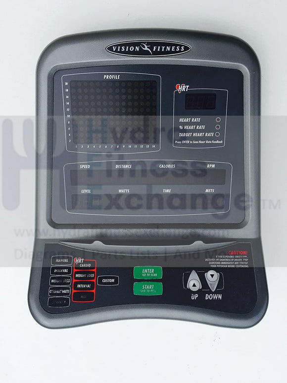 VISION FITNESS R2650HRT X6600HRT R2600HRT E3600HRT Recumbent bike Display Console Control Panel 014213-GA-hydrafitnessparts