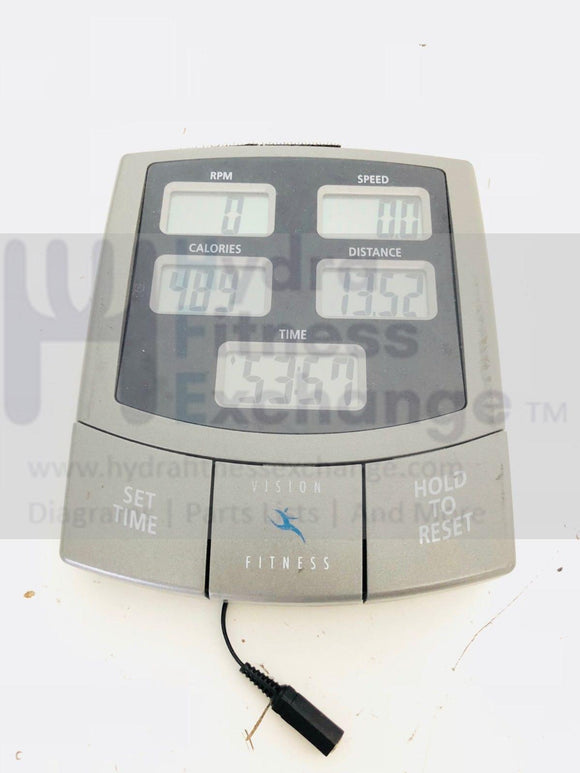 Vision Fitness E3000 Upright Bike Display Console Assembly 003262-B-hydrafitnessparts