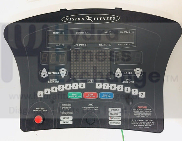 Vision Fitness Horizon T9800HRT Treadmill Display Console Overlay Circuit Board-hydrafitnessparts