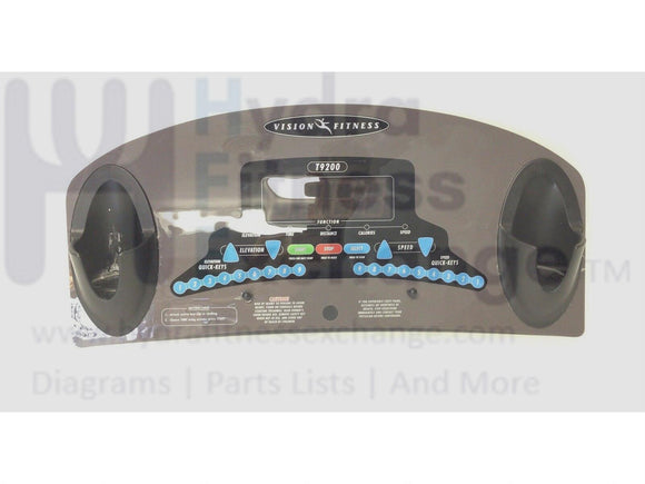 Vision Fitness Treadmill Display Console Overlay Touch Pad 013609-BE & 002928-B-hydrafitnessparts