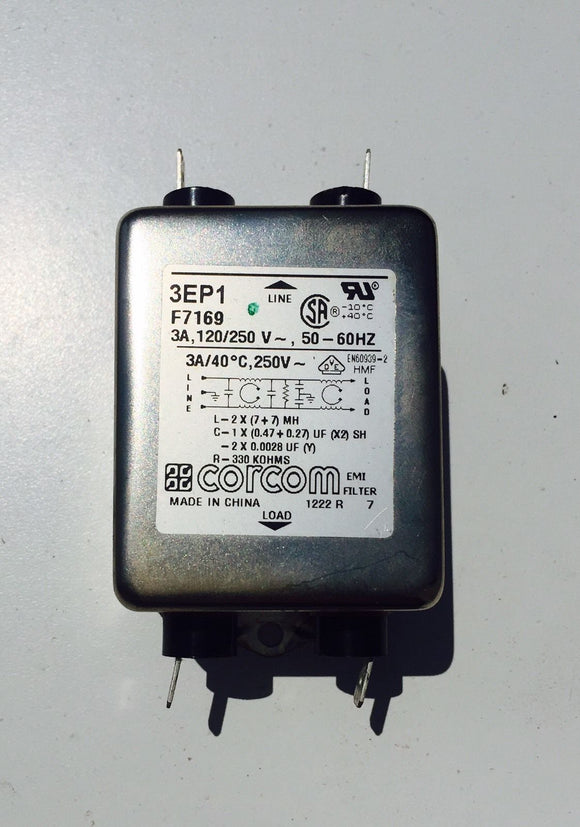 Corcom 3EP1 F7169 Power Line Filter RFI/EMI 3 Amp 120/250V - fitnesspartsrepair