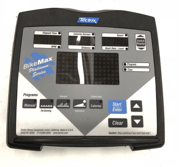 Cybex Tectrix Bikemax Platinum Series Upright Bike Display Console 15078 - fitnesspartsrepair