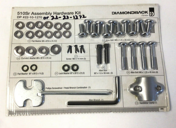 Diamondback Fitness 510SR 910SR Recumbent Bike Hardware Kit Assembly 22-22-1272 - fitnesspartsrepair