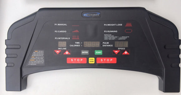 Endurance Treadmill Upper Display Console 8k Panel Full Assembly - fitnesspartsrepair