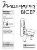 Epic BICEP - GZFI81037 Strength System Owner Manual GZ7470 - hydrafitnessparts