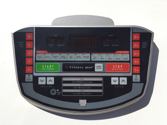 Fitness Gear 811T - TM289 Treadmill Display Console Panel Upper PCA - fitnesspartsrepair