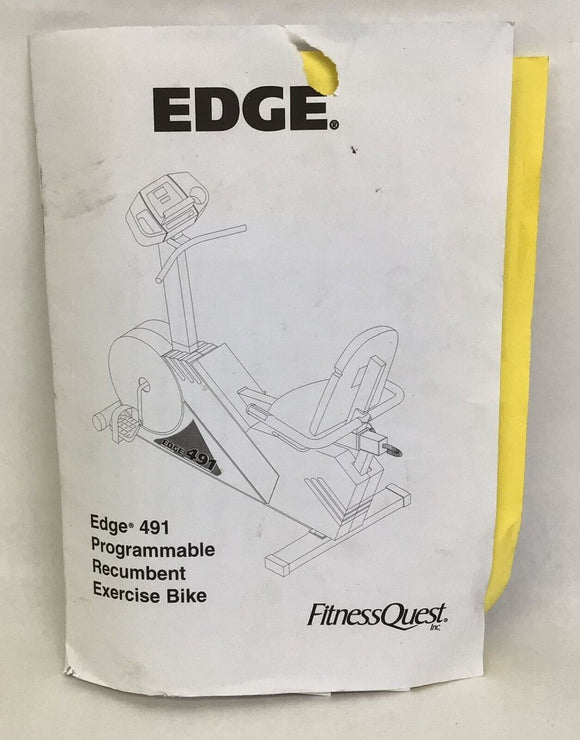 Fitness Quest Edge 491 491R Recumbent Bike User Owner's Manual - hydrafitnessparts