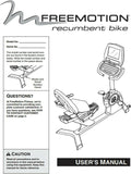 FreeMotion FMEX2256P-GR0 FMEX2506P-GR0 Stationary Bike Owner Manual CC7228 - hydrafitnessparts