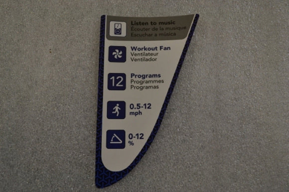 Horizon Fitness CT9.3 - T303 Treadmill Console Left Base Cover Decal 1000229627 - hydrafitnessparts