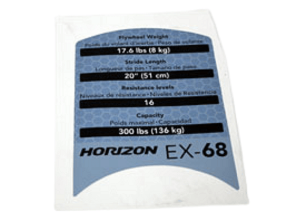 Horizon Fitness E1100GS EX-68 Elliptical Console Mast Cover Pop Sticker 1000106901 - hydrafitnessparts