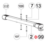 Horizon Fitness Elite R7 U7 RB018 UB Stationary Bike Rear Foot Stabilizer 1000352917 - hydrafitnessparts