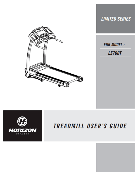 Horizon Fitness LS760T - TM301 Treadmill Owner Manual User Guide 076913 - hydrafitnessparts