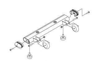 Horizon Fitness P8000 - FC16B Stationary Bike Front Stabilizer Set 093825 - hydrafitnessparts