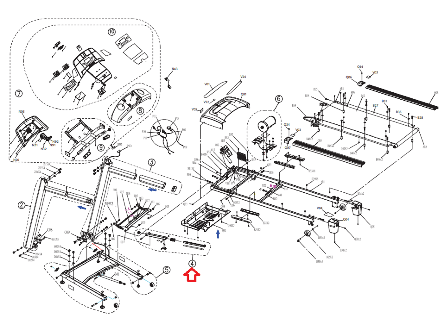 T202 treadmill 2024 assembly