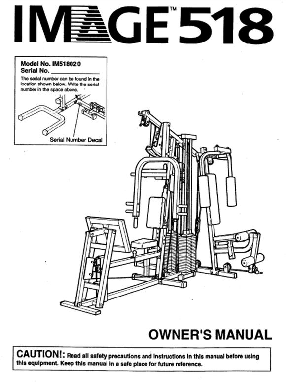 Image 518 - IM518020 Strength System Owner Manual 111780 - hydrafitnessparts