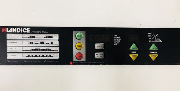 Landice L7 Pro Sports Trainer Treadmill Display Console Overlay Panel 12 Pin - fitnesspartsrepair