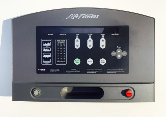 Life Fitness 93t Display Console Overlay & PCB Board + Faceplate Membrane Panel - fitnesspartsrepair