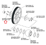 Life Fitness Elliptical Crank Flywheel Mount Screw 1/4"-20x1.25" 0017-00101-1551 - hydrafitnessparts