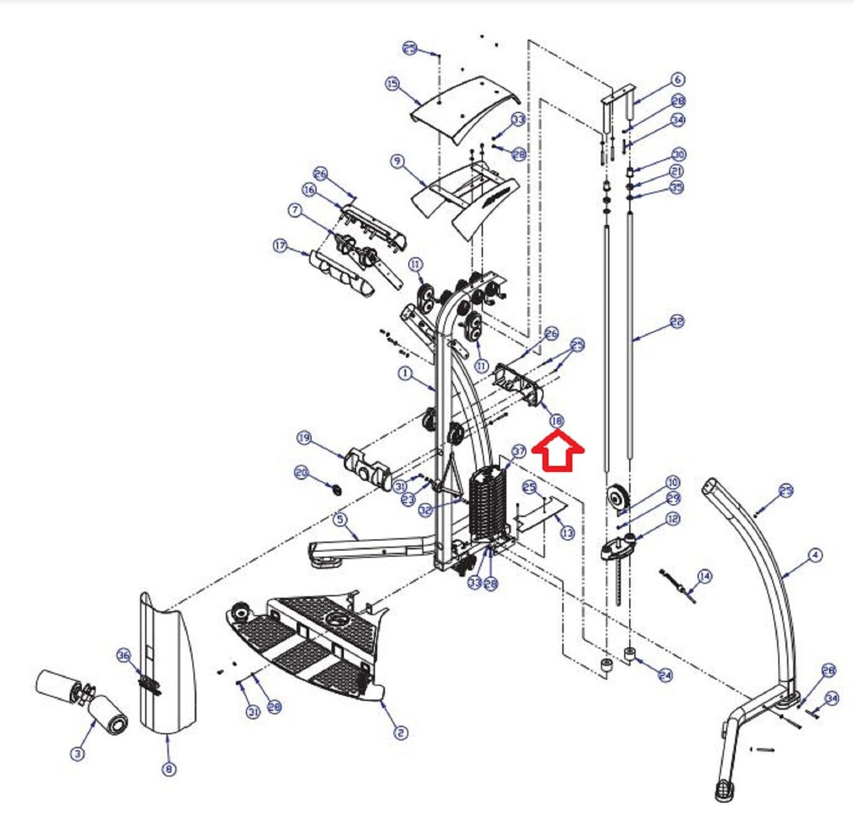 Life Fitness Parabody Home Gym Selector Pin Assembly LEA7622001 or 793 ...