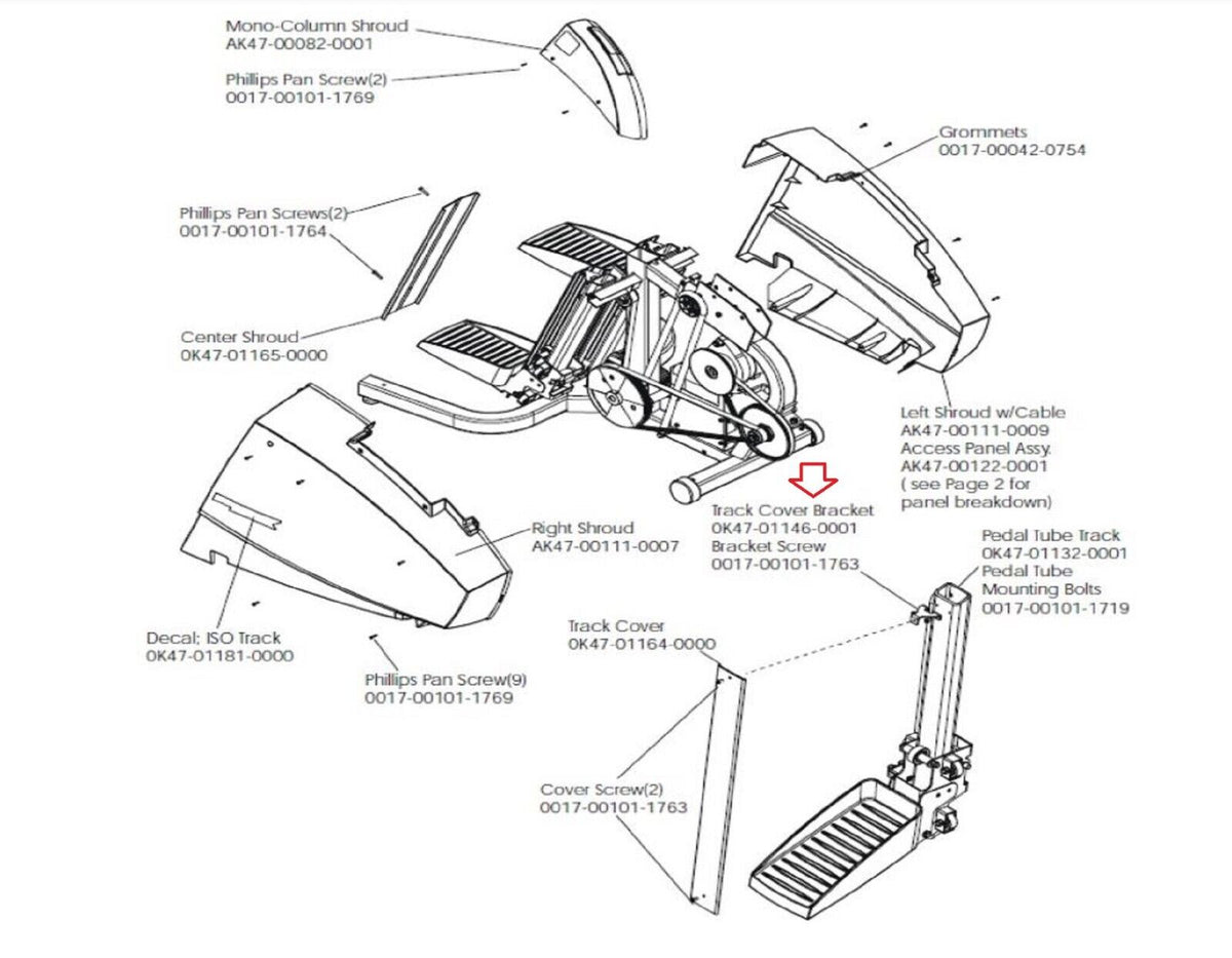 Life Fitness Stairclimber Stepper Track Cover Bracket 0K47-01146-0001 ...