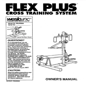 Lifestyler Weslo 831.156430 WL870500 Strength System Owner Manual 104495 - hydrafitnessparts