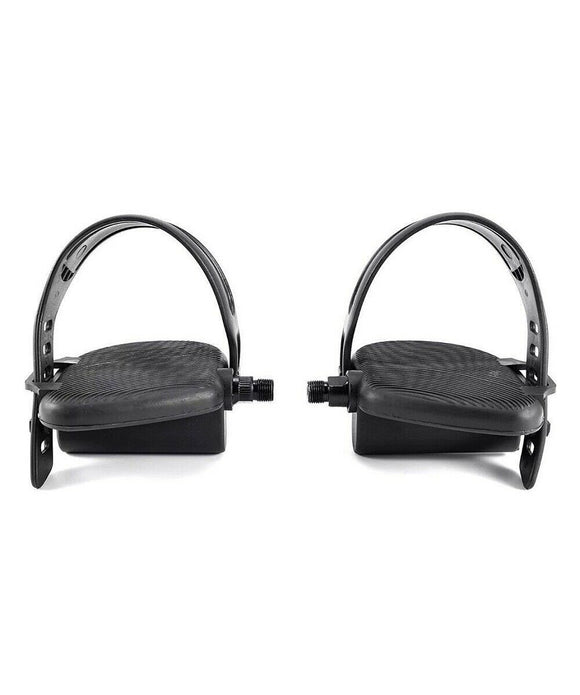 Lode Corival 929900 Recumbent Bike Pedal Pair Set with Strap 9/16