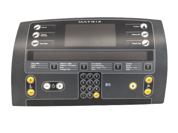 Matrix Fitness T3x - TM707,TM523 Treadmill Console Overlay Up English 1000362143 - hydrafitnessparts
