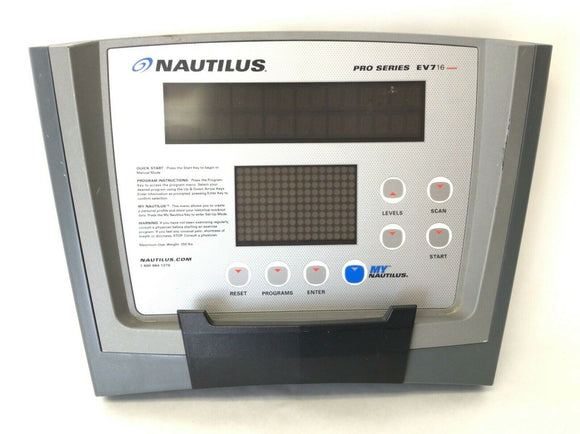 Nautilus Pro Series EV716 EV7.16 Elliptical Display Console Panel Mfr-R350 - hydrafitnessparts