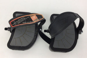 New Balance 6200 Stationary Bike OEM Left & Right Foot Pedal Pair W/Straps 1/2" - hydrafitnessparts