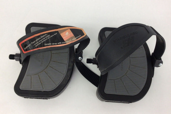 New Balance 6200 Stationary Bike OEM Left & Right Foot Pedal Pair W/Straps 1/2