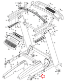 NordicTrack 1750 2450 2950 Treadmill Right Extension Leg 358697 - hydrafitnessparts